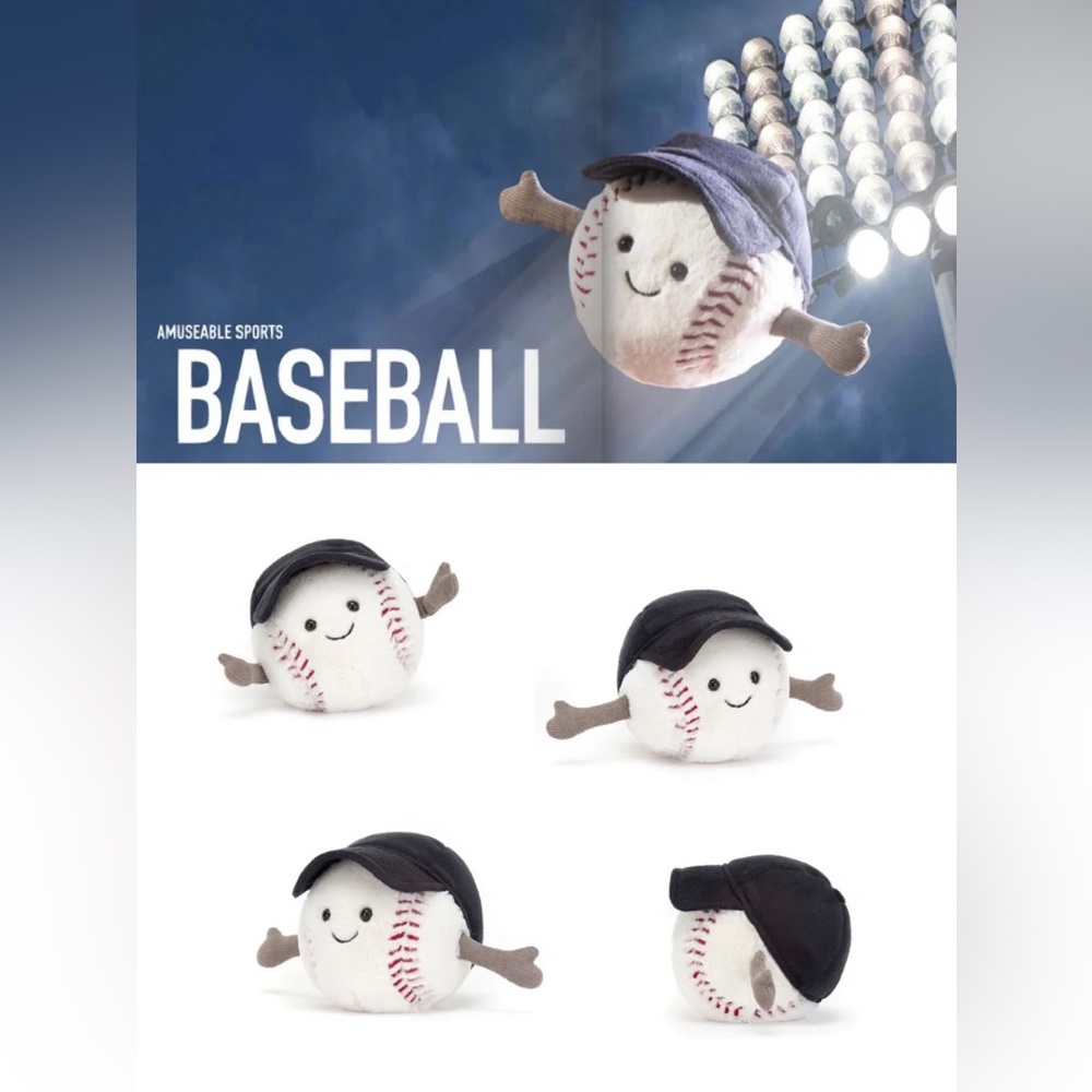 Jellycat baseball amusable sports (brand new)